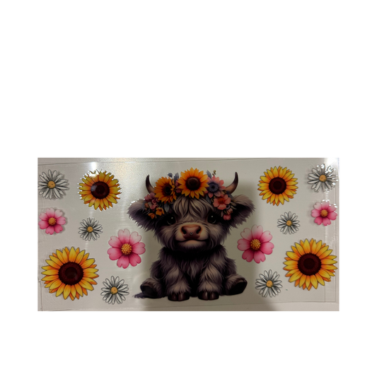 Grey Cow w/ Flowers
