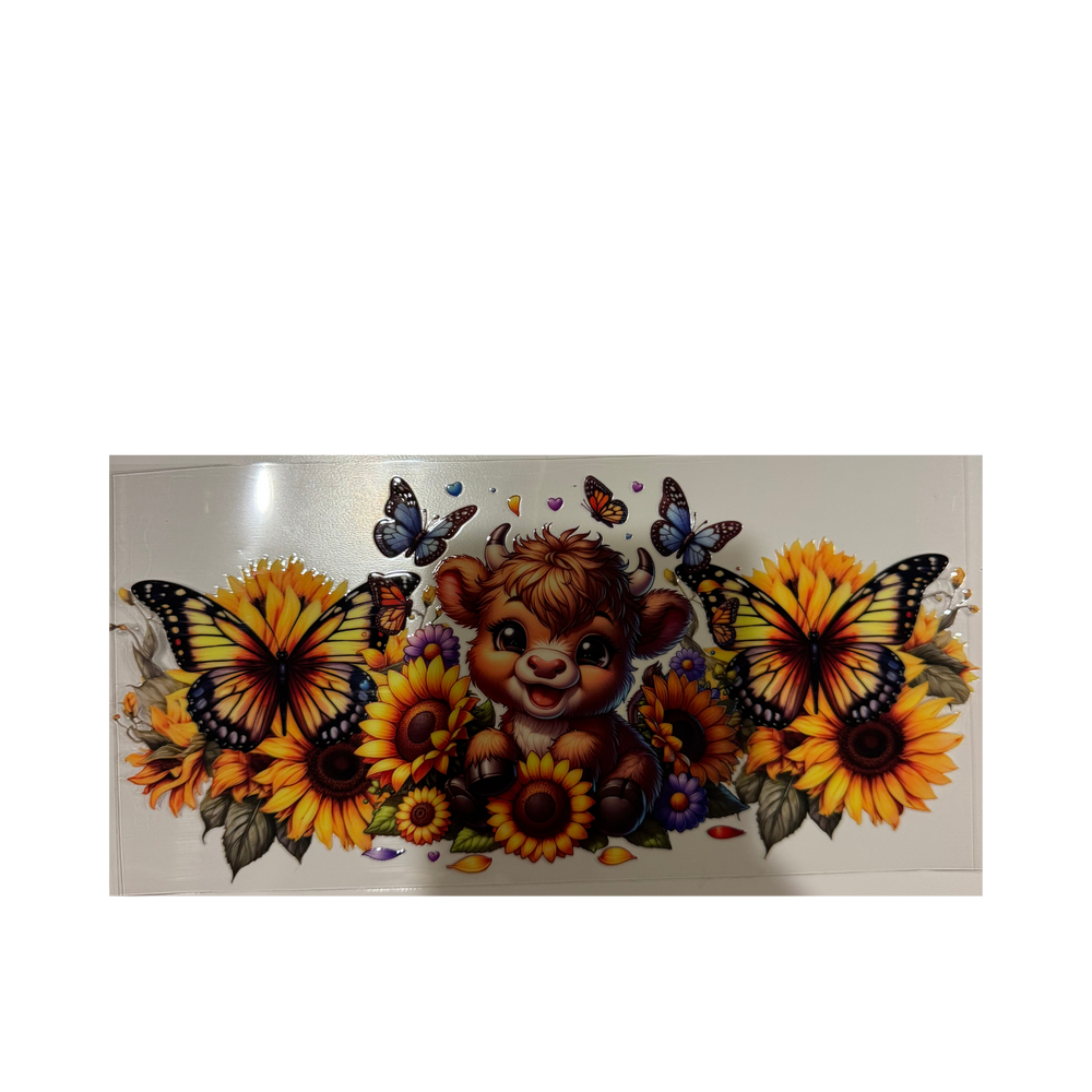 Cow w/ Sunflowers & Butterflies