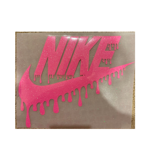 GLITTER DTF - Bright Pink Check Drip