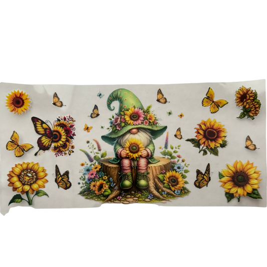 Gnome W/ Sunflowers & Butterflies