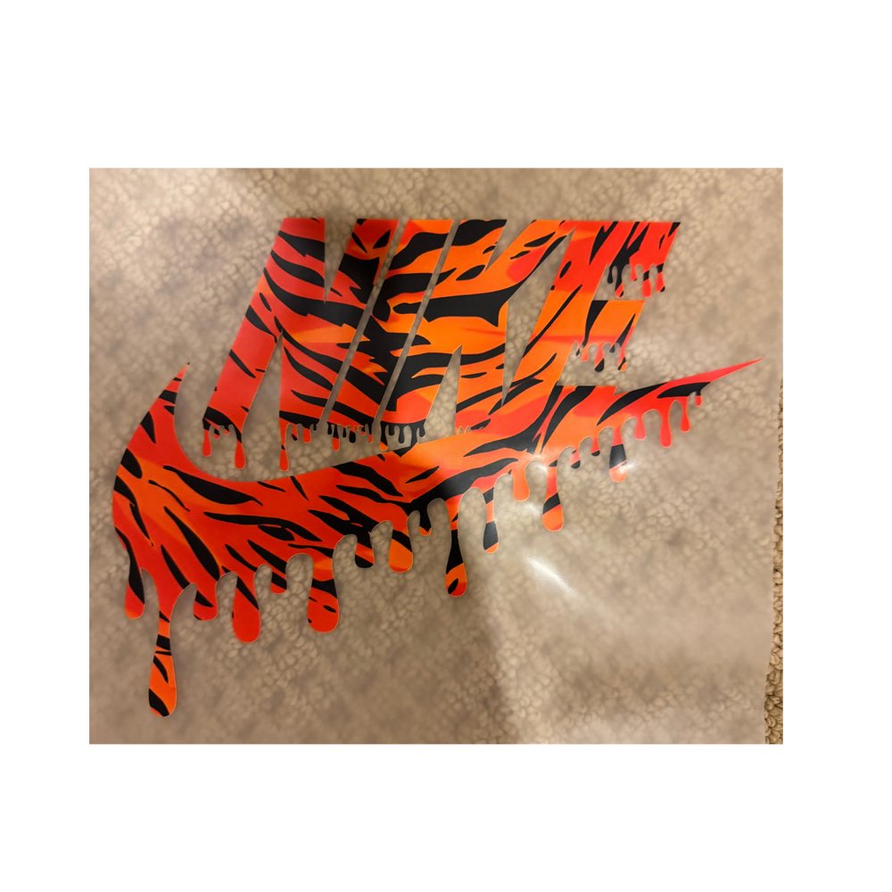 DTF - Dark Orange Tiger Check Drip