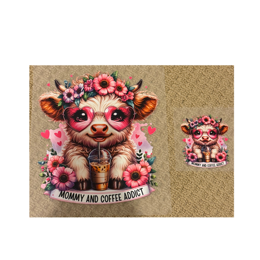 Mommy & Coffee Cow DTF Set