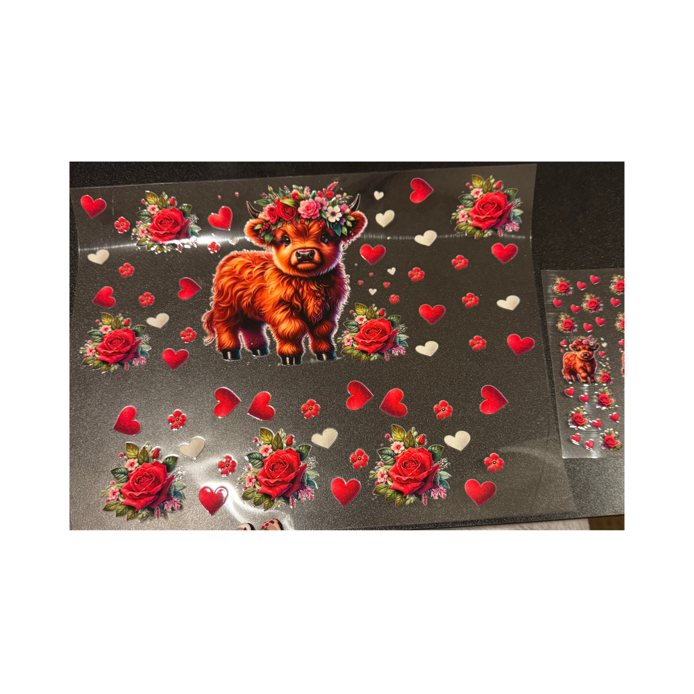 40oz Red Roses Cow Pen Set