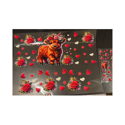 40oz Red Roses Cow Pen Set