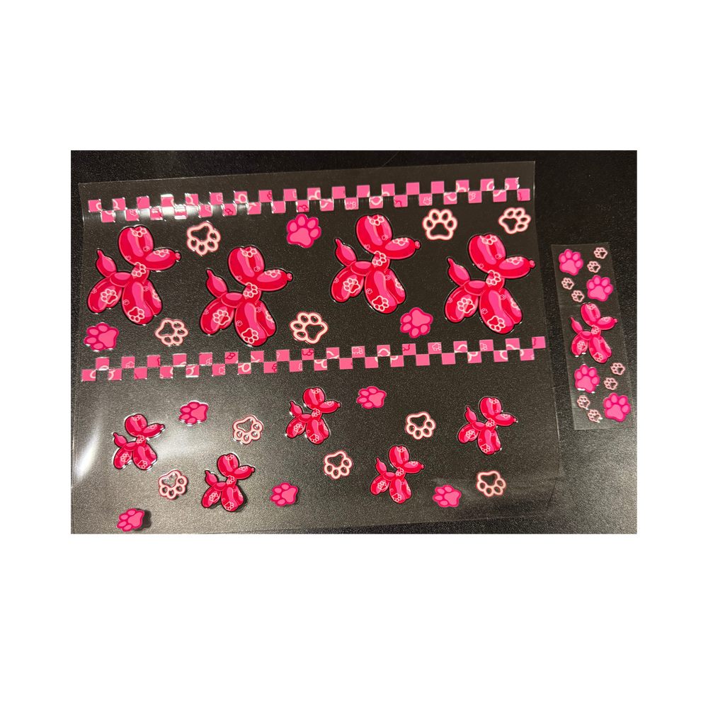 40oz Hot Pink Balloon Dog Pen Set