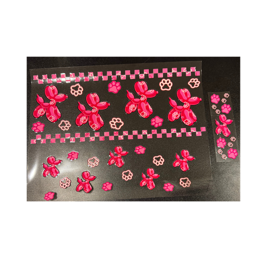 40oz Hot Pink Balloon Dog Pen Set