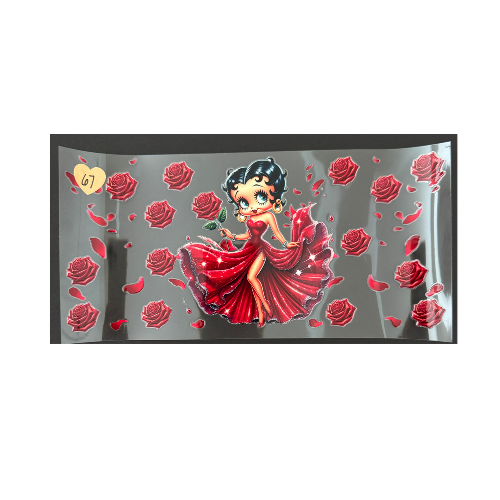 Betty In Red Dress w/ Roses