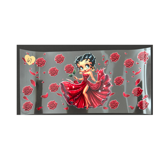 Betty In Red Dress w/ Roses