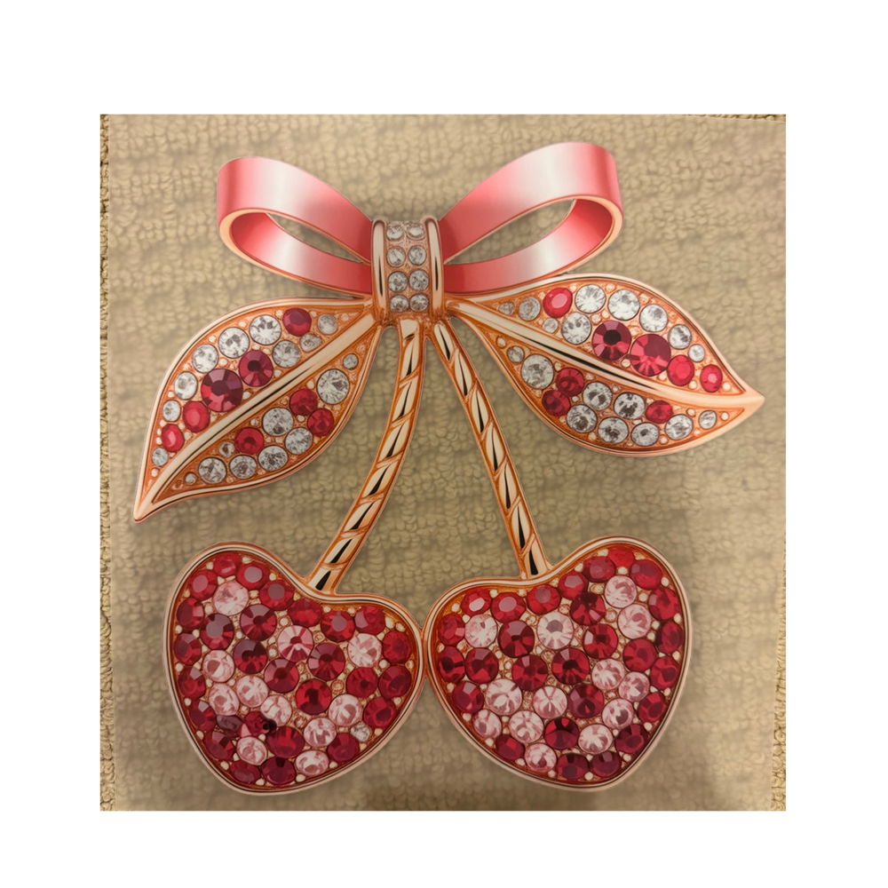 DTF - Diamond Heart Cherries w/ Bow