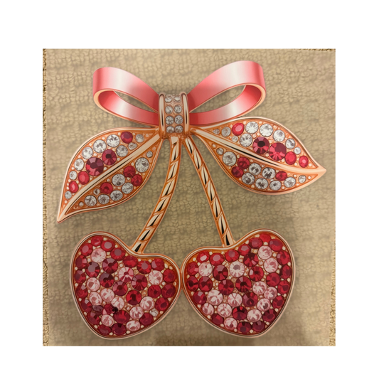 DTF - Diamond Heart Cherries w/ Bow