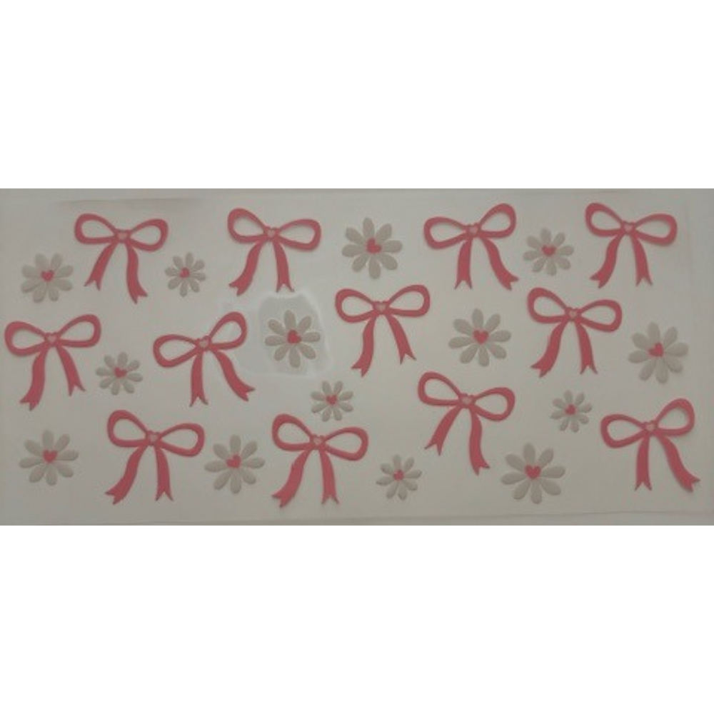 Pink Bows & White Flowers