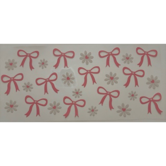 Pink Bows & White Flowers