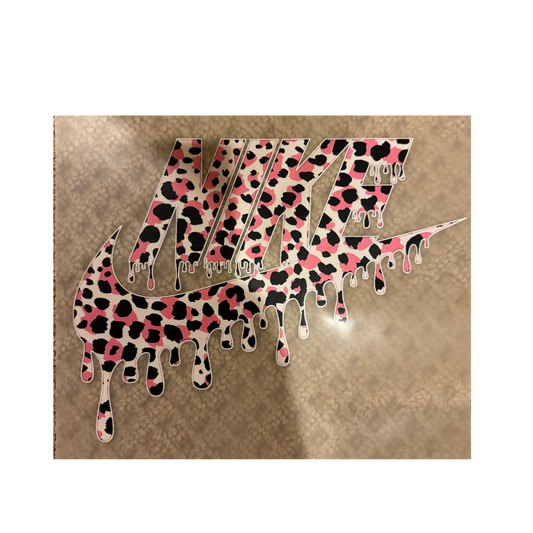 DTF - Black & Pink Cheetah Check Drip