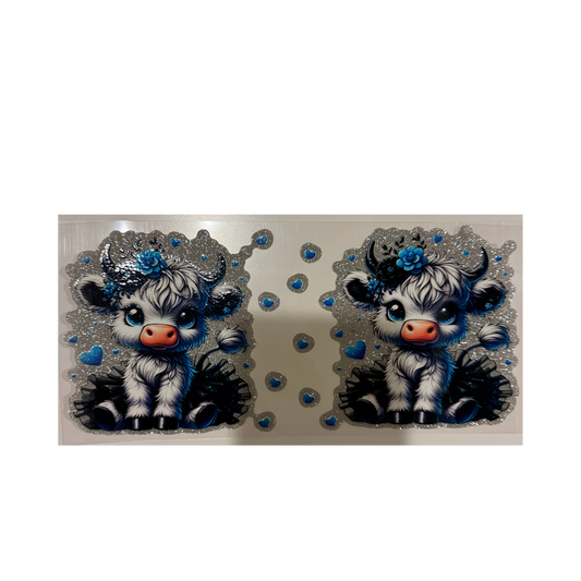Cow w/ Blue Hearts - Glitter